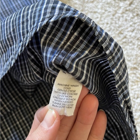 Calvin Klein Garment Wash Men’s Plaid Long Sleeve Button Down Blue Size XXL - Picture 4 of 10